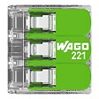 WAGO - Boite de 50 bornes d'installation 221 Green Range Wago - 3 conducteurs 4mm² - à leviers souple & rigide - vignette
