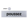 NOVAP - Plaquette de porte plexiglas Poussez - 170 x 45 mm - Gris argenté - NOVAP - 4035109 - vignette