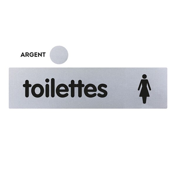 NOVAP - Plaquette de porte plexiglas 170 x 45 mm - Toilettes Femmes - Classique argent - NOVAP - 4322209 - large