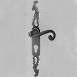 SECURY-T - Poignées de porte fer forgé COQ 330x36mm vieil argent à saillie rehaussée Trou de cylindre i 330X36 mm - vignette