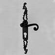 SECURY-T - Poignées de porte fer forgé COQ 330x36mm noir à saillie rehaussée Trou de cylindre i 330X36 mm - vignette