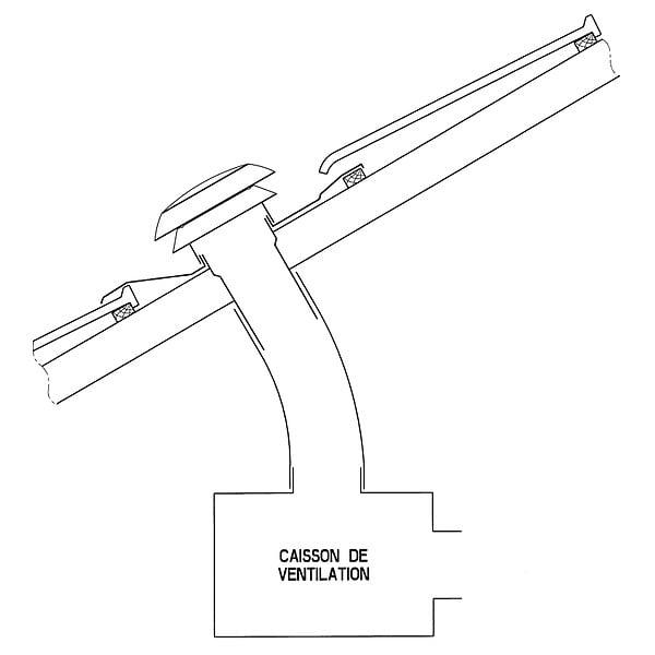 ANJOS - Chapeau de toiture VMC plastique ANJOS CARA | sortie sur toit incliné - Diamètre (mm): 160 - Couleur: Ardoise - large