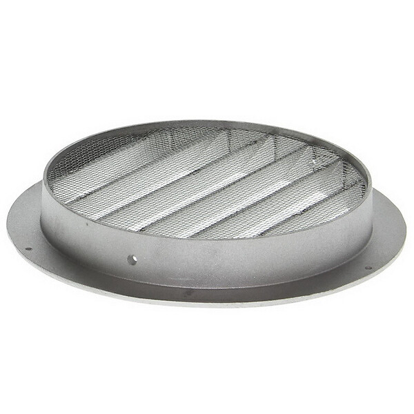 BLAUBERG - Grille aération extérieure circulaire pare-pluie aluminium prise ou rejet d'air en façade - Diamètre (mm): 160 - large