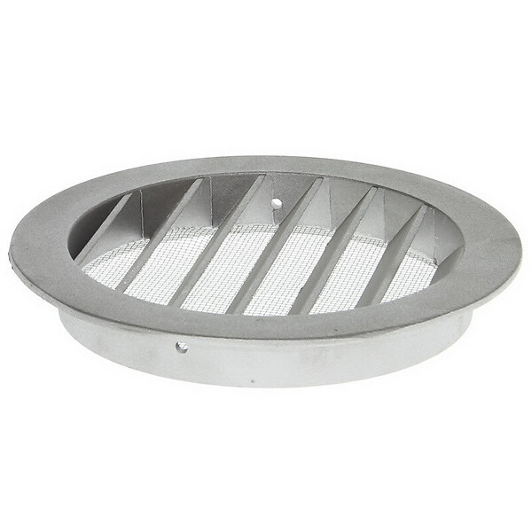 BLAUBERG - Grille aération extérieure circulaire pare-pluie aluminium prise ou rejet d'air en façade - Diamètre (mm): 160 - large