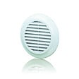 BLAUBERG - Grille aération ronde plastique blanc à ailettes inclinées DECOR avec moustiquaire - Diamètre (mm): 125 - vignette