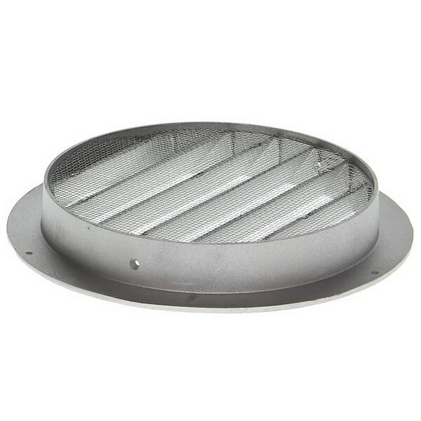 BLAUBERG - Grille aération extérieure circulaire pare-pluie aluminium prise ou rejet d'air en façade - Diamètre (mm): 100 - large