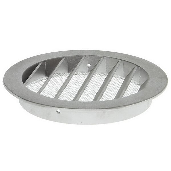 BLAUBERG - Grille aération extérieure circulaire pare-pluie aluminium prise ou rejet d'air en façade - Diamètre (mm): 100 - large