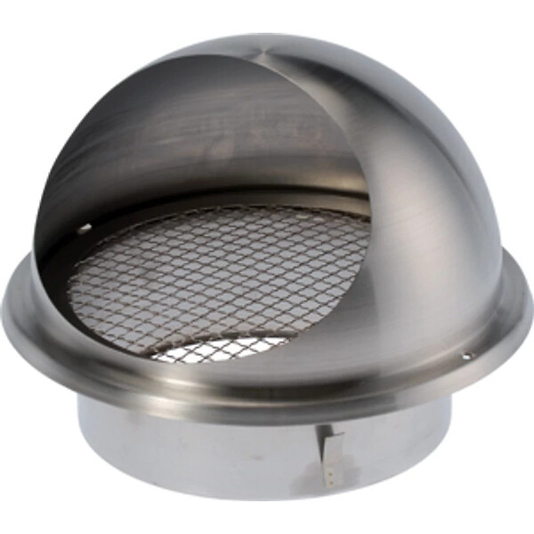 BLAUBERG - Grille ventilation murale ronde à capot inox brossé VMC extracteur ballon thermodynamique - Diamètre (mm): 150 - large
