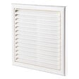BLAUBERG - Grille de ventilation plastique blanc à ailettes inclinées DECOR avec moustiquaire - LxH (mm): 185 x 185 rac Ø 150 - vignette