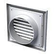 BLAUBERG - Grille de ventilation plastique blanc à ailettes inclinées DECOR avec moustiquaire - LxH (mm): 185 x 185 rac Ø 150 - vignette