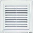 BLAUBERG - Grille de ventilation plastique blanc à ailettes inclinées DECOR avec moustiquaire - LxH (mm): 185 x 185 rac Ø 150 - vignette