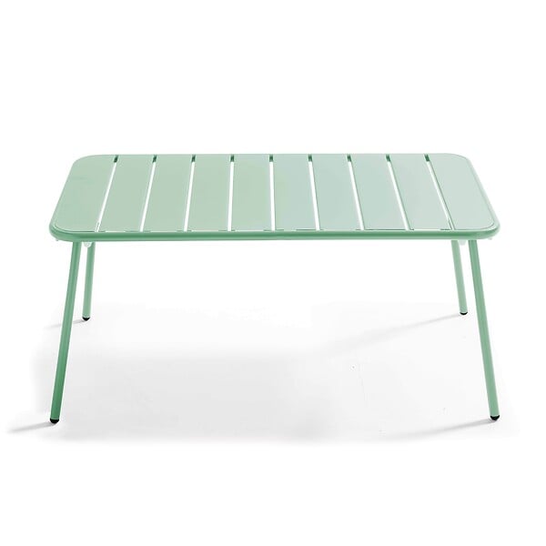 OVIALA - Table basse de jardin acier vert sauge 90 x 50 cm - Palavas - large