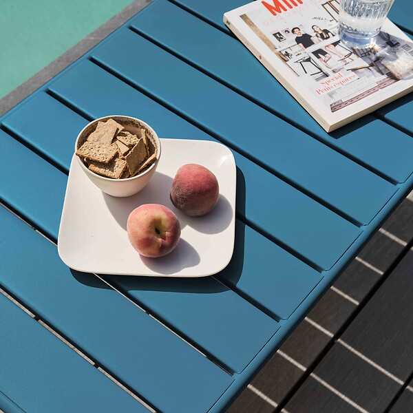 OVIALA - Table basse de jardin acier bleu pacific - Palavas - large