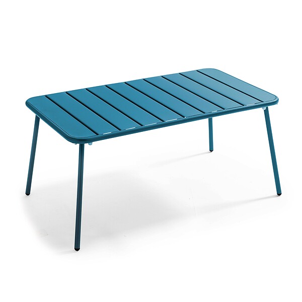 OVIALA - Table basse de jardin acier bleu pacific - Palavas - large