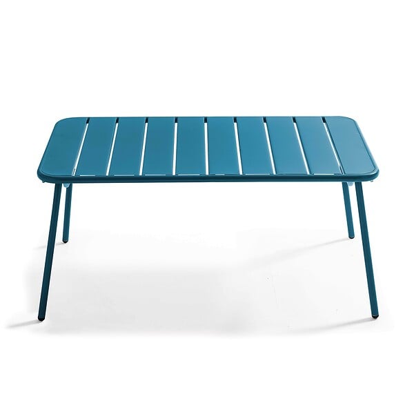 OVIALA - Table basse de jardin acier bleu pacific - Palavas - large