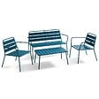 OVIALA - Table basse de jardin acier bleu pacific - Palavas - vignette