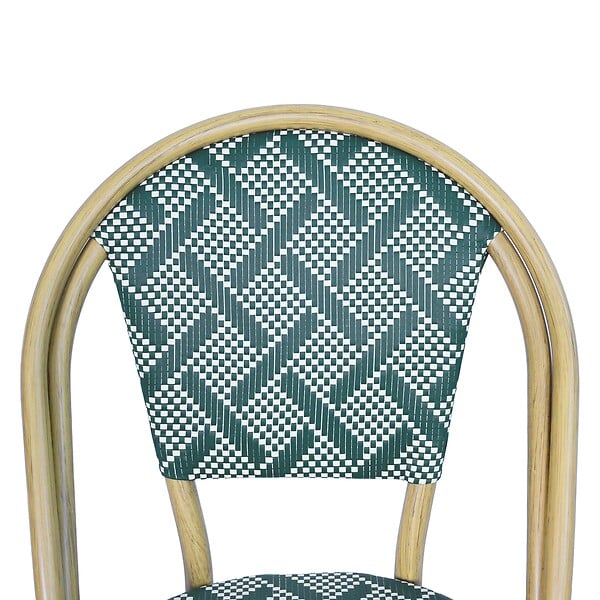 OVIALA - Chaise de terrasse style bistrot parisien en aluminium vert foncé - Concorde - large