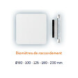 ANJOS - Bouche VMC design carrée coloris blanc AUREA (sans manchette) - Diamètre (mm): 160 - vignette
