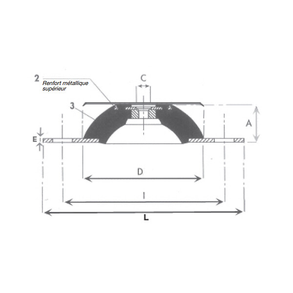 AXELAIR - Lot de 4 plots anti vibratiles MGM - Charge maxi (kg): 96 - large