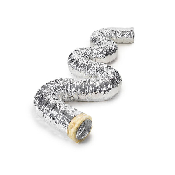 ACOMAT - Gaine flexible aluminium isolé phonique M0/M1 laine de verre ép.25 mm 10 mètres - Diamètre (mm): 200 - large
