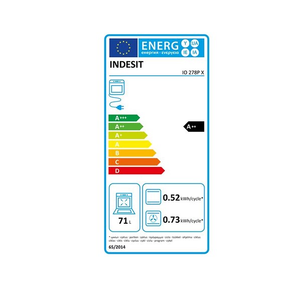 INDESIT - four intégrable multifonction 71l 60cm pyrolyse inox - IO278PX - large