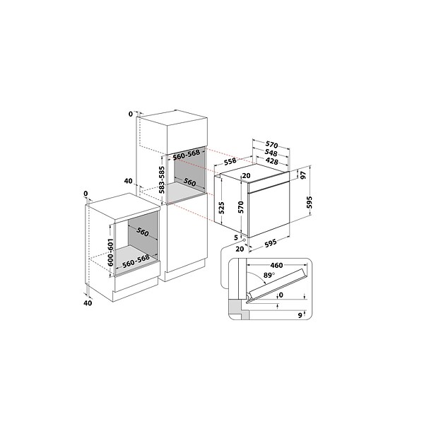 INDESIT - four intégrable multifonction 71l 60cm pyrolyse inox - IO278PX - large