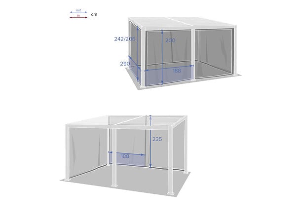 HESPERIDE - Moustiquaire pour pergola "Avila" graphite 4x3m en polyester - large