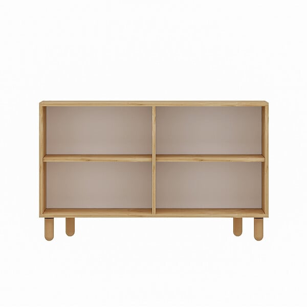 CONCEPT USINE - Buffet 4 portes aspect bois design graphique120x73cm VINCI - large