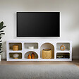 CONCEPT USINE - Buffet bas 7 niches design organique blanc 160x50cm FERLIS - vignette
