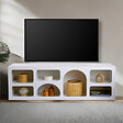 CONCEPT USINE - Buffet bas 7 niches design organique blanc 160x50cm FERLIS - vignette
