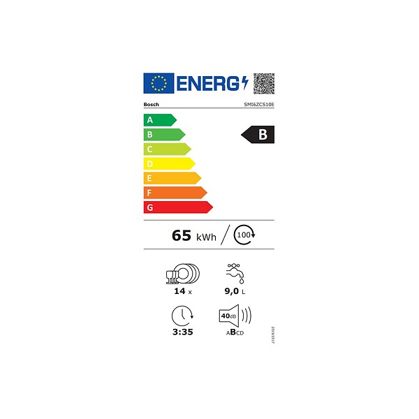 BOSCH - lave-vaisselle 60cm 14 couverts 40db intégrable avec bandeau inox - SMI6ZCS10E - large