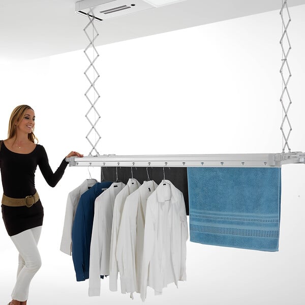 FOXYDRY - Séchoir électrique de plafond avec télécommande – gris – 160x52x30 cm - FOXYDRY PRO 150 - large