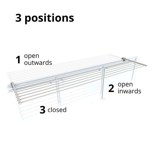 FOXYDRY - Étendoir balcon pliable et inclinable anti-rouille – blanc – 162x63x8 cm - FOXYDRY DUO - large