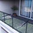 FOXYDRY - Étendoir balcon pliable et inclinable aluminium résistant – antracite – 62x63x8 cm - FOXYDRY DUO - vignette