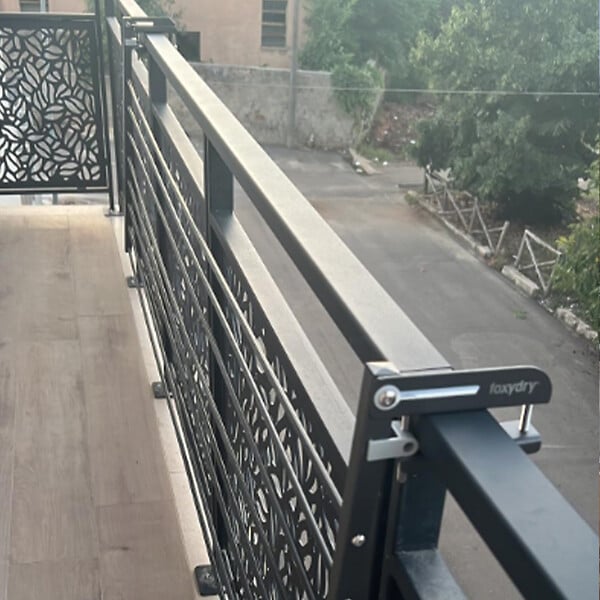 FOXYDRY - Étendoir balcon pliable et inclinable aluminium résistant – antracite – 62x63x8 cm - FOXYDRY DUO - large