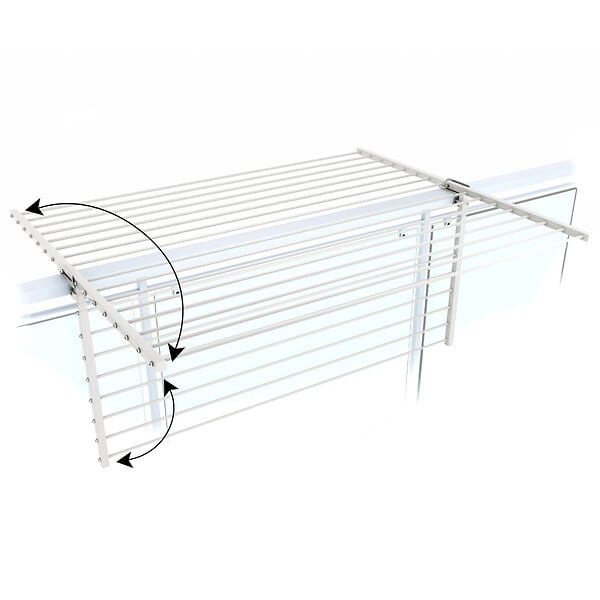 FOXYDRY - Étendoir balcon pliable et inclinable aluminium résistant – blanc – 118x63x8 cm - FOXYDRY DUO - large