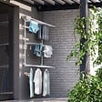 FOXYDRY - Étendoir mural 3 grilles pliable et réglable en hauteur – blanc – 88x52x137 cm - FOXYDRY Tower - vignette