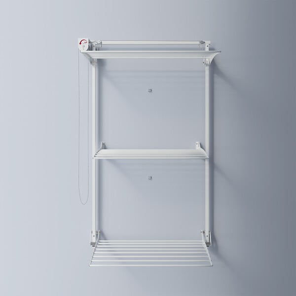 FOXYDRY - Étendoir mural 3 grilles pliable et réglable en hauteur – blanc – 88x52x137 cm - FOXYDRY Tower - large