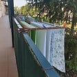 FOXYDRY - Étendoir balcon pliable et inclinable aluminium résistant – corten – 62x63x8 cm - FOXYDRY DUO - vignette