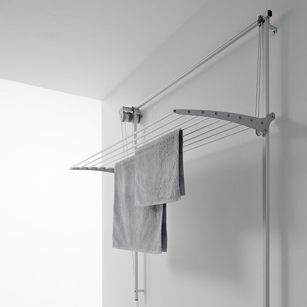 FOXYDRY - Étendoir mural pour intérieur et extérieur, durable – gris – 152x52x137 cm - FOXYDRY Wall 150 - large