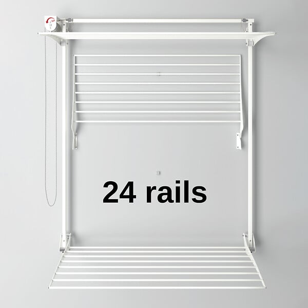 FOXYDRY - Étendoir mural 3 grilles pour intérieur et extérieur – blanc – 128x52x137 cm - FOXYDRY Tower - large