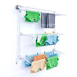 FOXYDRY - Étendoir mural 3 grilles pliable et réglable en hauteur – blanc – 152x52x137 cm - FOXYDRY Tower - vignette
