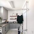 FOXYDRY - Étendoir mural 2 grilles pliable et réglable en hauteur – gris – 152x52x137 cm - FOXYDRY Wall Plus - vignette