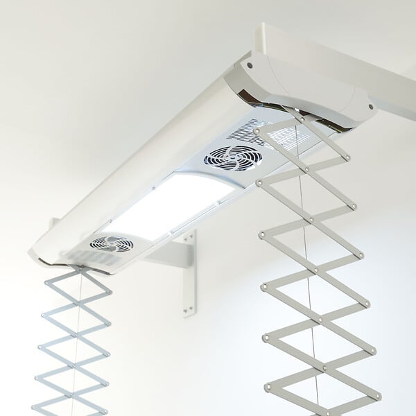 FOXYDRY - Étendoir électrique mur ou plafond en aluminium résistant – gris – 122x57x30 cm - FOXYDRY Air 120 - large