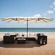 CONCEPT USINE - Parasol double  ecru droit ovale 2,7 x 4,6 m VENICE - vignette