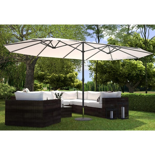 CONCEPT USINE - Parasol double  ecru droit ovale 2,7 x 4,6 m VENICE - large