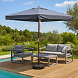 CONCEPT USINE - Parasol  gris droit rond 3 x 3 m PALAWAN - vignette