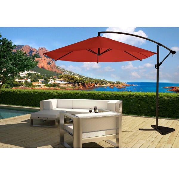 CONCEPT USINE - Parasol  terracotta déporté rond 3 x 3 m PORTICCIO - large
