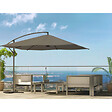 CONCEPT USINE - Parasol  gris déporté carré 3 x 3 m led SOLENZARA - vignette