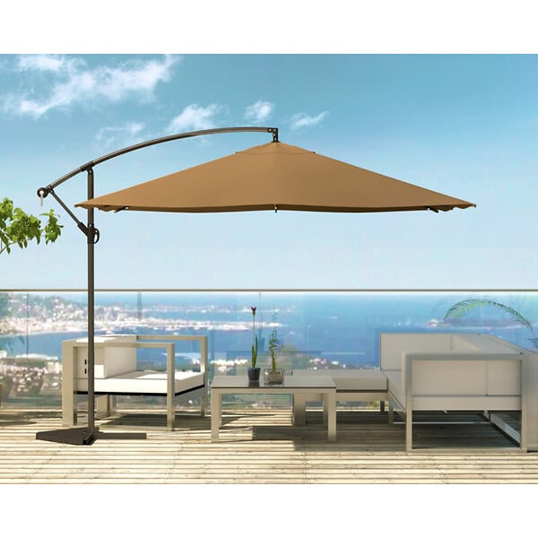 CONCEPT USINE - Parasol  marron droit carré 3 x 3 m led SOLENZARA - large